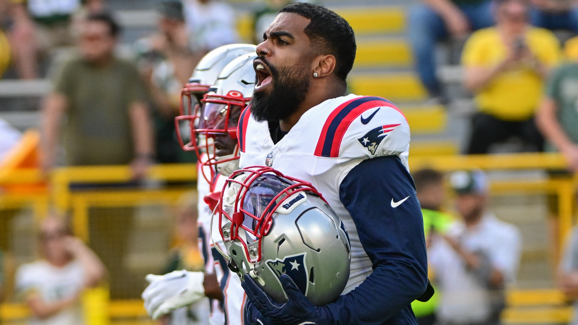 Ezekiel Elliott New England Patriots Feed the Zeke signature 2023