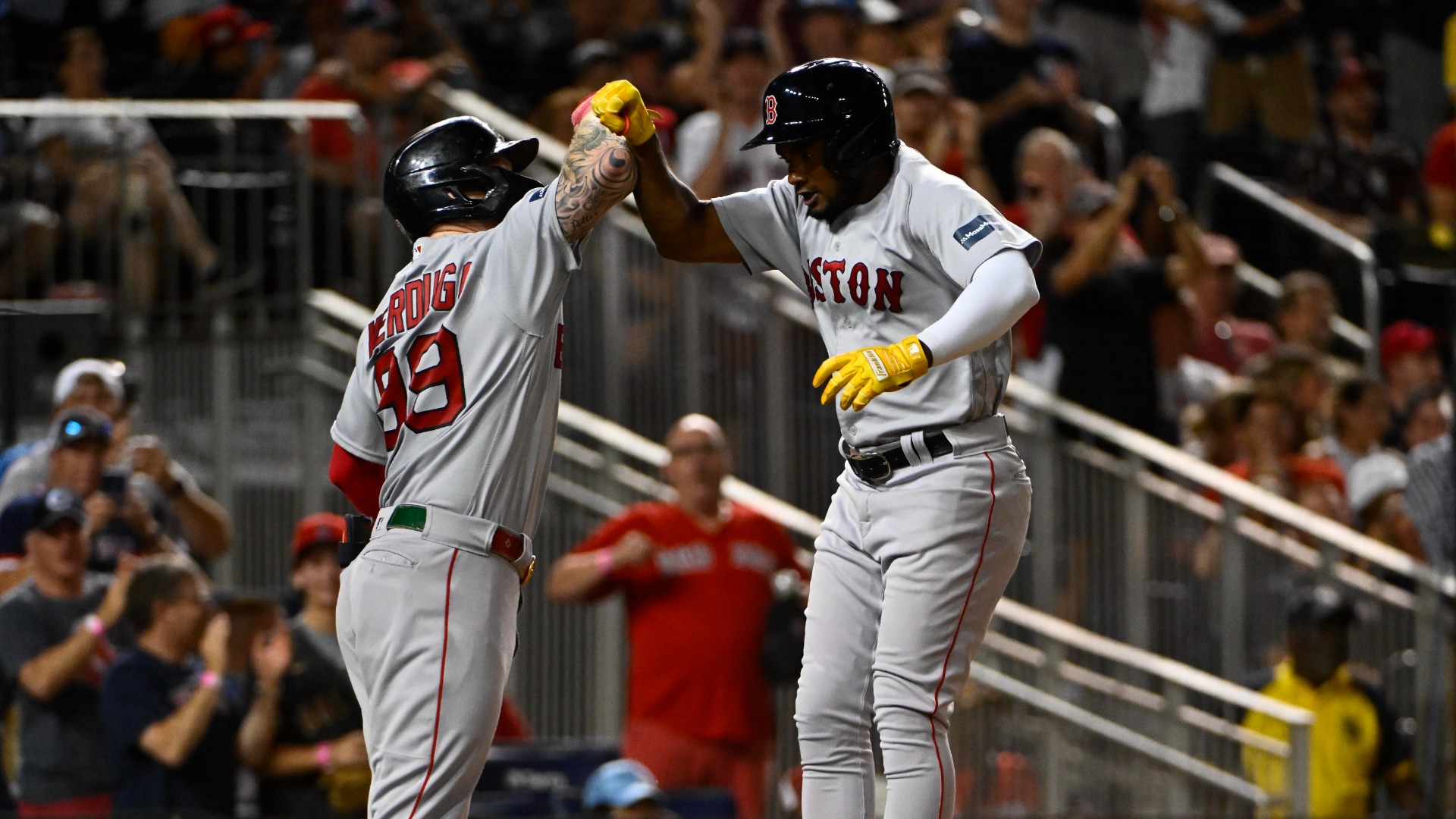 Pablo Reyes of the Boston Red Sox reacts as he rounds the bases after  News Photo - Getty Images