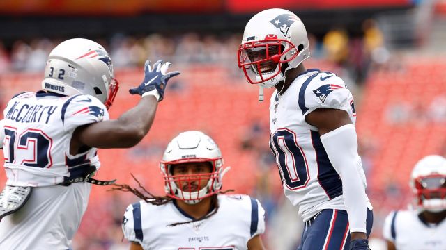 Former New England Patriots defensive backs Devin McCourty and Jason McCourty