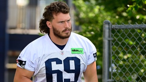 New England Patriots guard Cole Strange