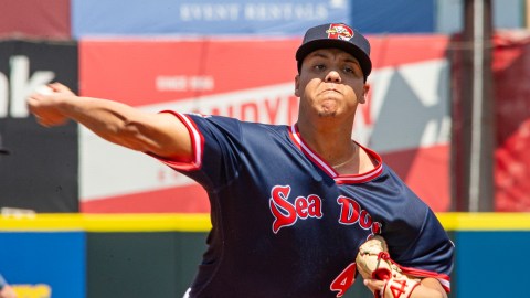 Boston Red Sox pitcher Wikelman Gonzalez at Double-A Portland