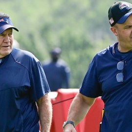 New England Patriots coaches Bill Belichick and Bill O'Brien