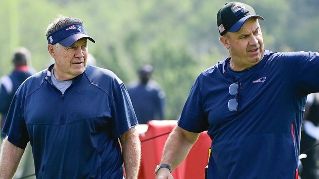 New England Patriots coaches Bill Belichick and Bill O'Brien