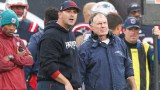 New England Patriots coaches Joe Judge and Bill Belichick