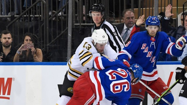 Charlie Coyle's Reaction To Patrice Bergeron-Less Bruins Practice