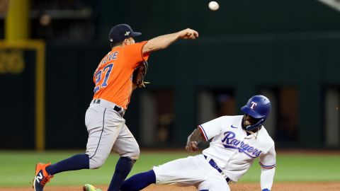 Houston Astros second baseman Jose Altuve and Texas Rangers outfielder Adolis Garcia