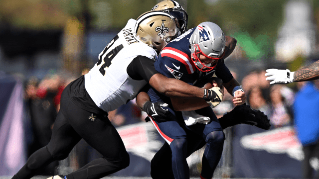 New England Patriots quarterback Mac Jones and New orleans Saints defensive lineman Cameron Jordan