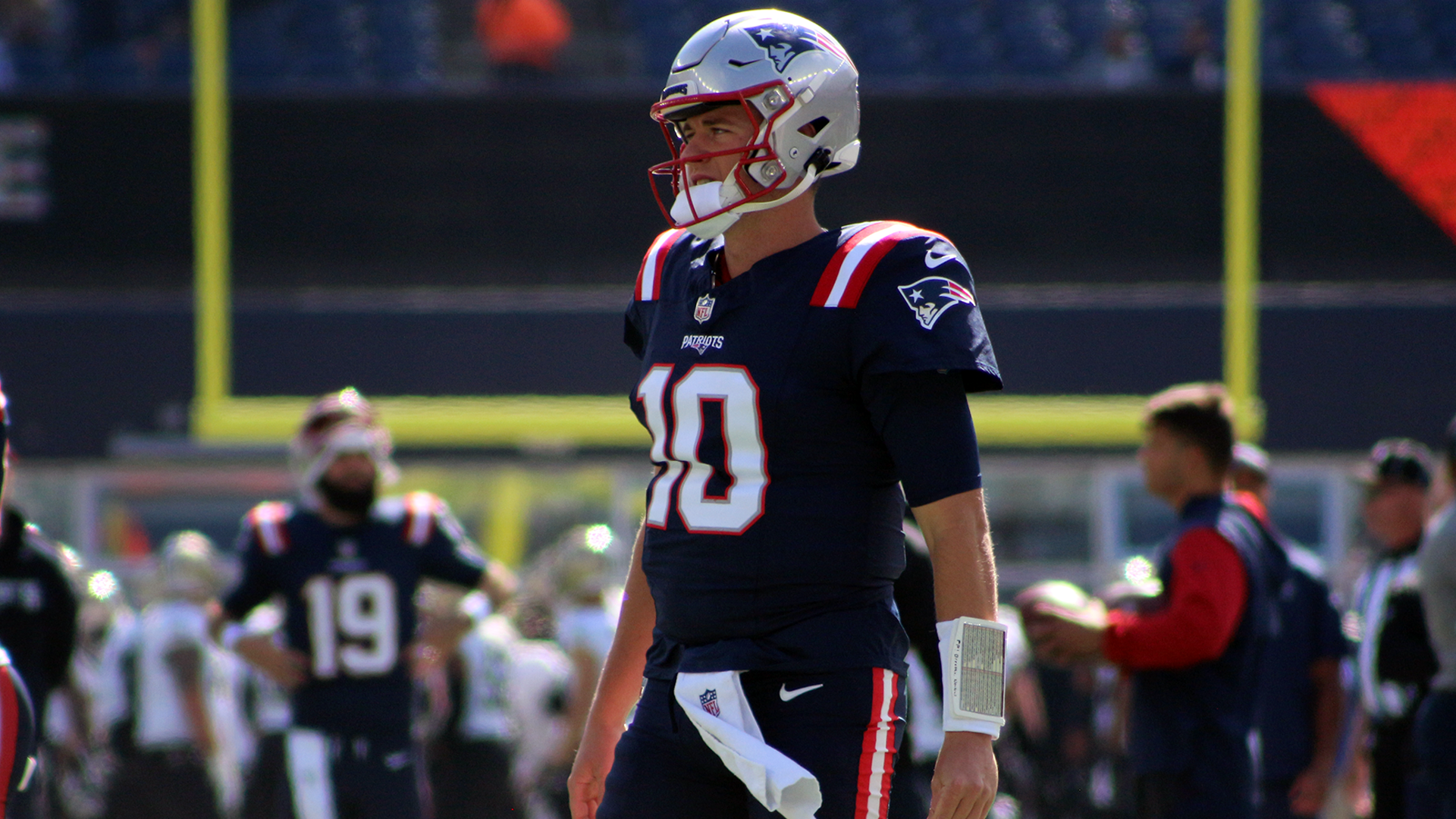 Patriots QB Mac Jones returns to practice, game status unknown