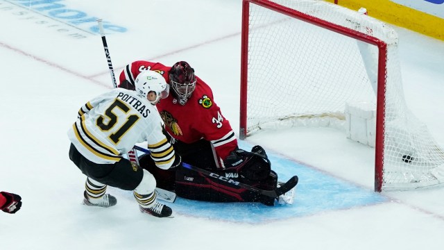 Boston Bruins forward Matthew Poitras