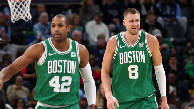 Boston Celtics centers Al Horford and Kristaps Porzingis