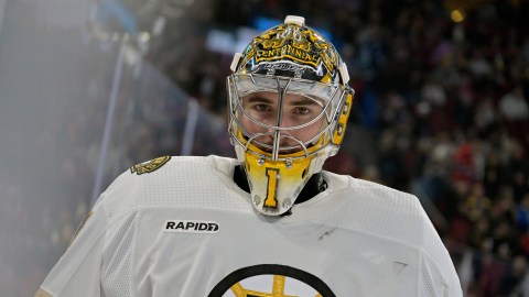 Boston Bruins goaltender Jeremy Swayman