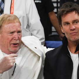 Las Vegas Raiders owner Mark Davis and minority owner Tom Brady