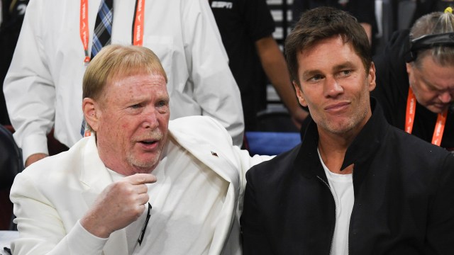 Las Vegas Raiders owner Mark Davis and minority owner Tom Brady