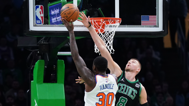 Boston Celtics center Kristaps Porzingis, New York Knicks forward Julius Randle