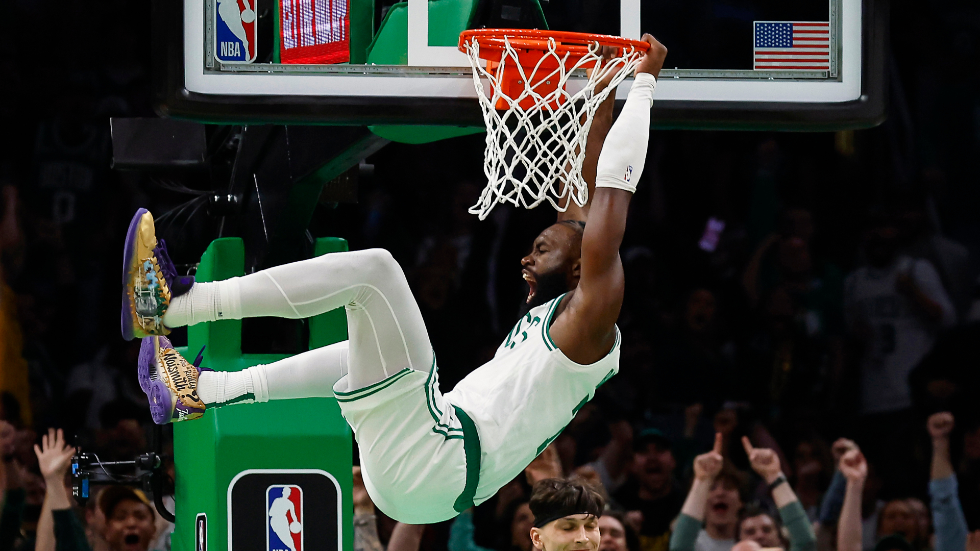 Watch all four Jaylen Brown dunks from the 2024 Slam Dunk Contest