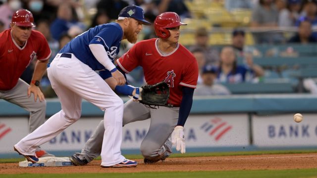 MLB infielder Justin Turner and Los Angeles Dodgers designated hitter Shohei Ohtani