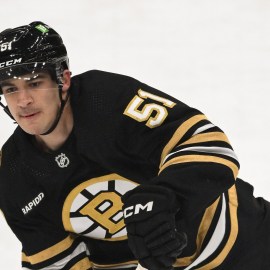 Boston Bruins forward Matthew Poitras