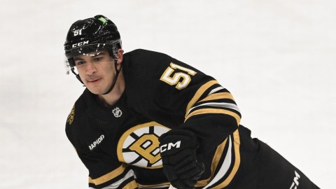 Boston Bruins forward Matthew Poitras