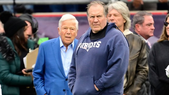 New England Patriots head coach Bill Belichick and owner Robert Kraft