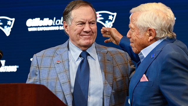 Former New England Patriots head coach Bill Belichick and owner Robert Kraft