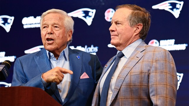 Former New England Patriots head coach Bill Belichick and Patriots owner Robert Kraft