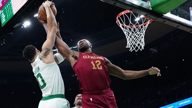 Boston Celtics forward Jayson Tatum and Cleveland Cavaliers center Tristan Thompson