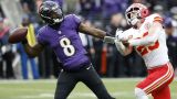 Baltimore Ravens quarterback Lamar Jackson and Kansas City Chiefs linebacker Drue Tranquill