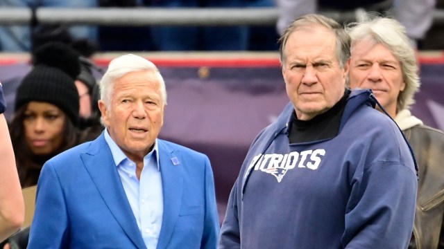New England Patriots owner Robert Kraft, head coach Bill Belichick