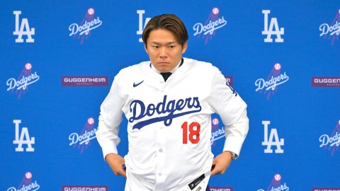 Los Angeles Dodgers pitcher Yoshinobu Yamamoto