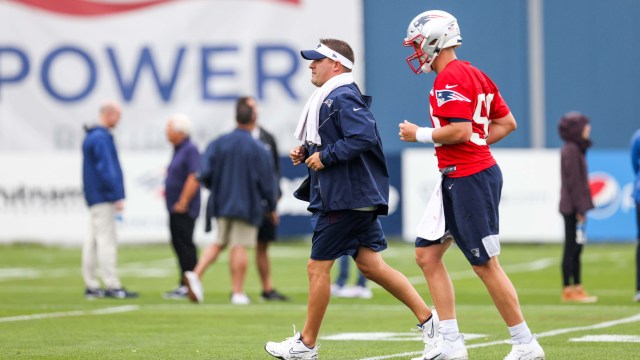 New England Patriots quarterback Mac Jones, NFL coach Josh McDaniels