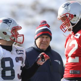 NFL coach Bill Belichick and former NFL quarterback Tom Brady