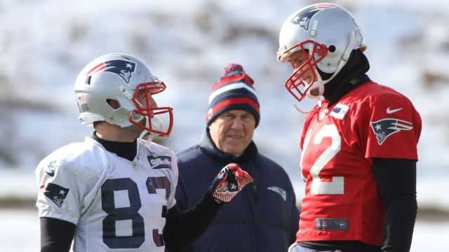 NFL coach Bill Belichick and former NFL quarterback Tom Brady