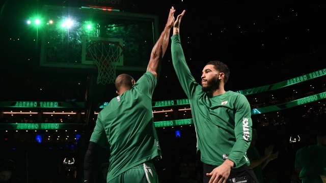 Boston Celtics teammates Jayson Tatum and Al Horford