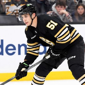 Boston Bruins forward Matthew Poitras