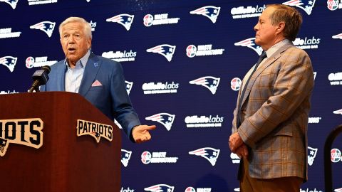 New England Patriots owner Robert Kraft and NFL coach Bill Belichick