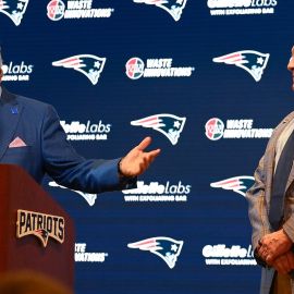 New England Patriots owner Robert Kraft and NFL coach Bill Belichick