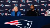New England Patriots owner Robert Kraft and head coach Jerod Mayo