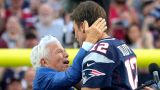 New England Patriots owner Robert Kraft and former NFL quarterback Tom Brady