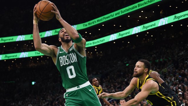 Boston Celtics star forward Jayson Tatum and Golden State Warriors star guard Stephen Curry