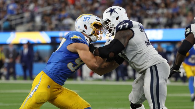 Los Angeles Chargers edge rusher Joey Bosa, New York Jets offensive tackle Tyron Smith