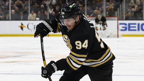 Boston Bruins forward Jakub Lauko