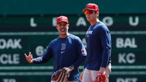 Boston Red Sox manager Alex Cora and first baseman Triston Casas