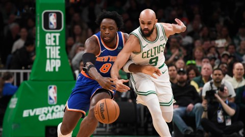 Boston Celtics guard Derrick White and New York Knicks forward OG Anunoby