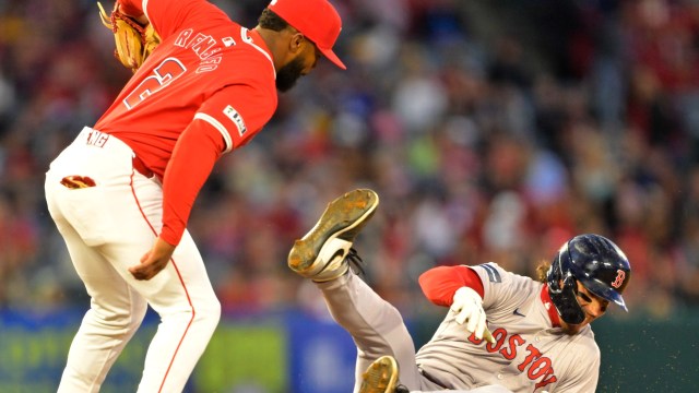 Boston Red Sox outfielder Jarren Duran and Los Angeles Angels third baseman Luis Rengifo