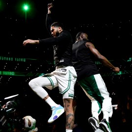 Boston Celtics guard Jaylen Brown and forward Jayson Tatum