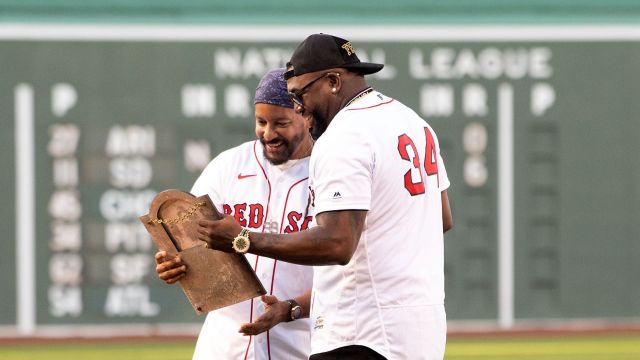 Boston Red Sox legends Manny Ramirez and David Ortiz