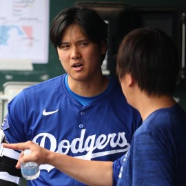Los Angeles Dodgers pitcher Shohei Ohtani and interpreter Ippei Mizuhara
