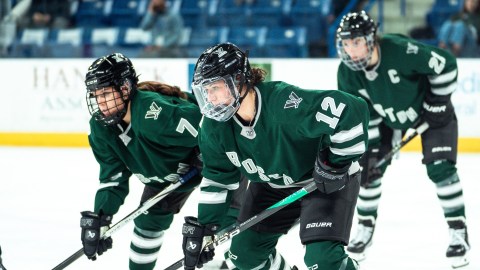 PWHL Boston forwards Taylor Wenczkowski and Hilary Knight and defender Sidney Morin
