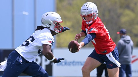 New England Patriots quarterback Drake Maye