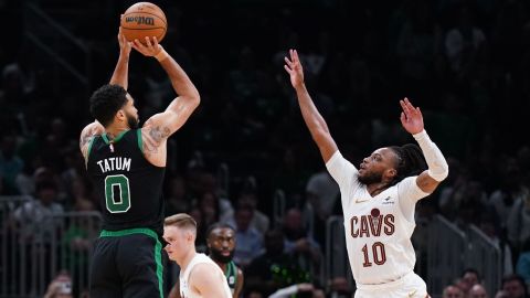 Boston Celtics forward Jayson Tatum and Cleveland Cavaliers guard Darius Garland